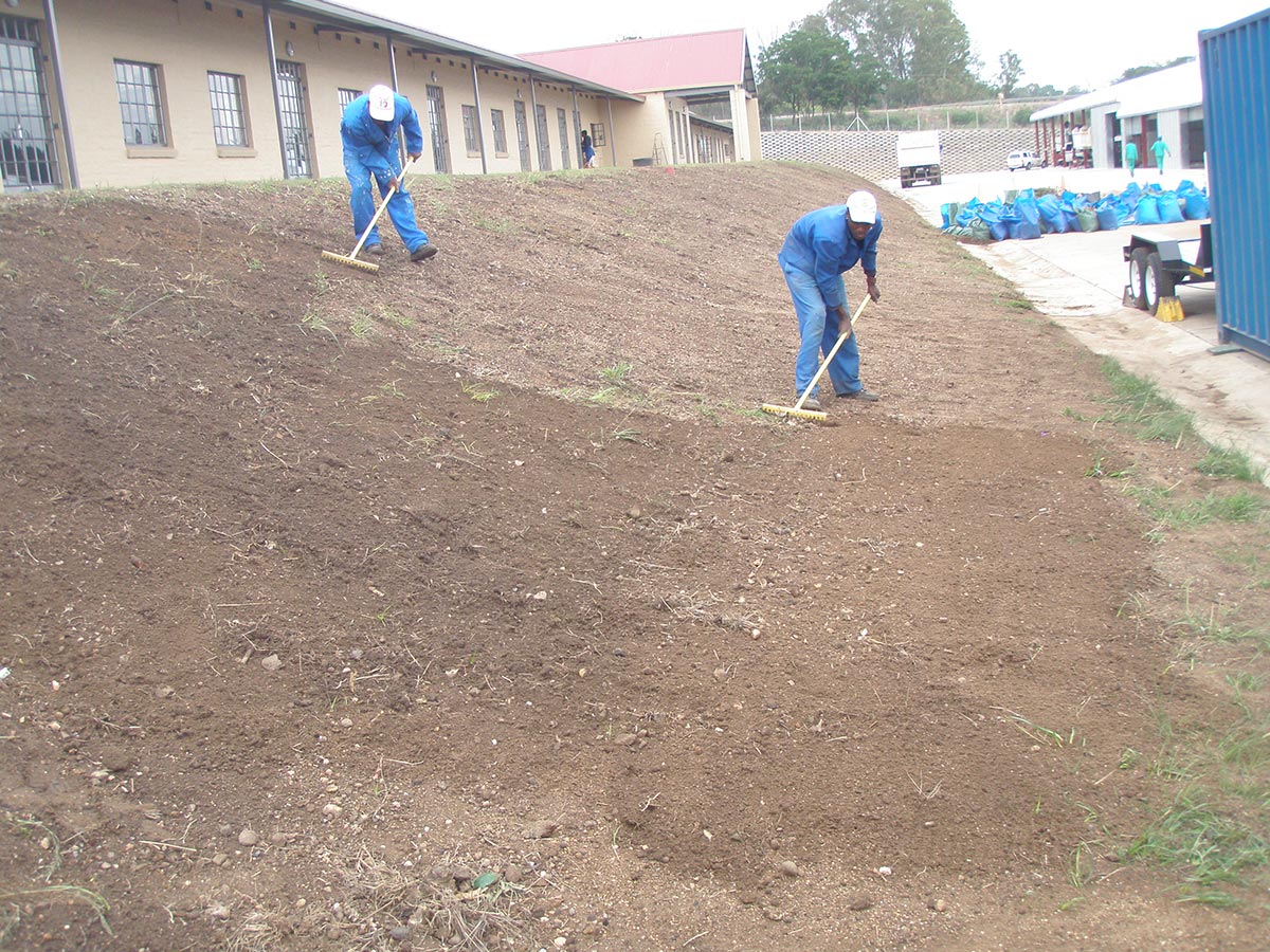 Preparation for embankment hydro seeding